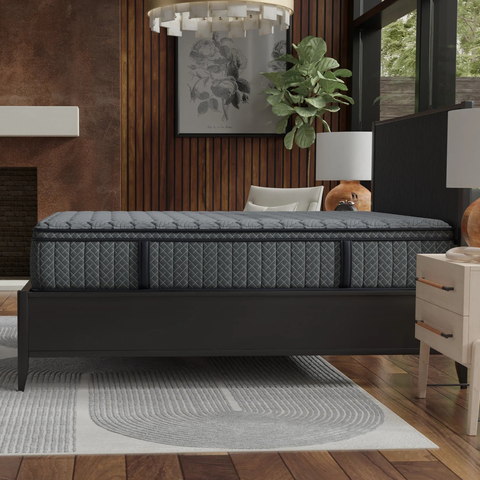 12 Inch Allureluxe Hybrid Elite Medium Mattress with Lumi Bands