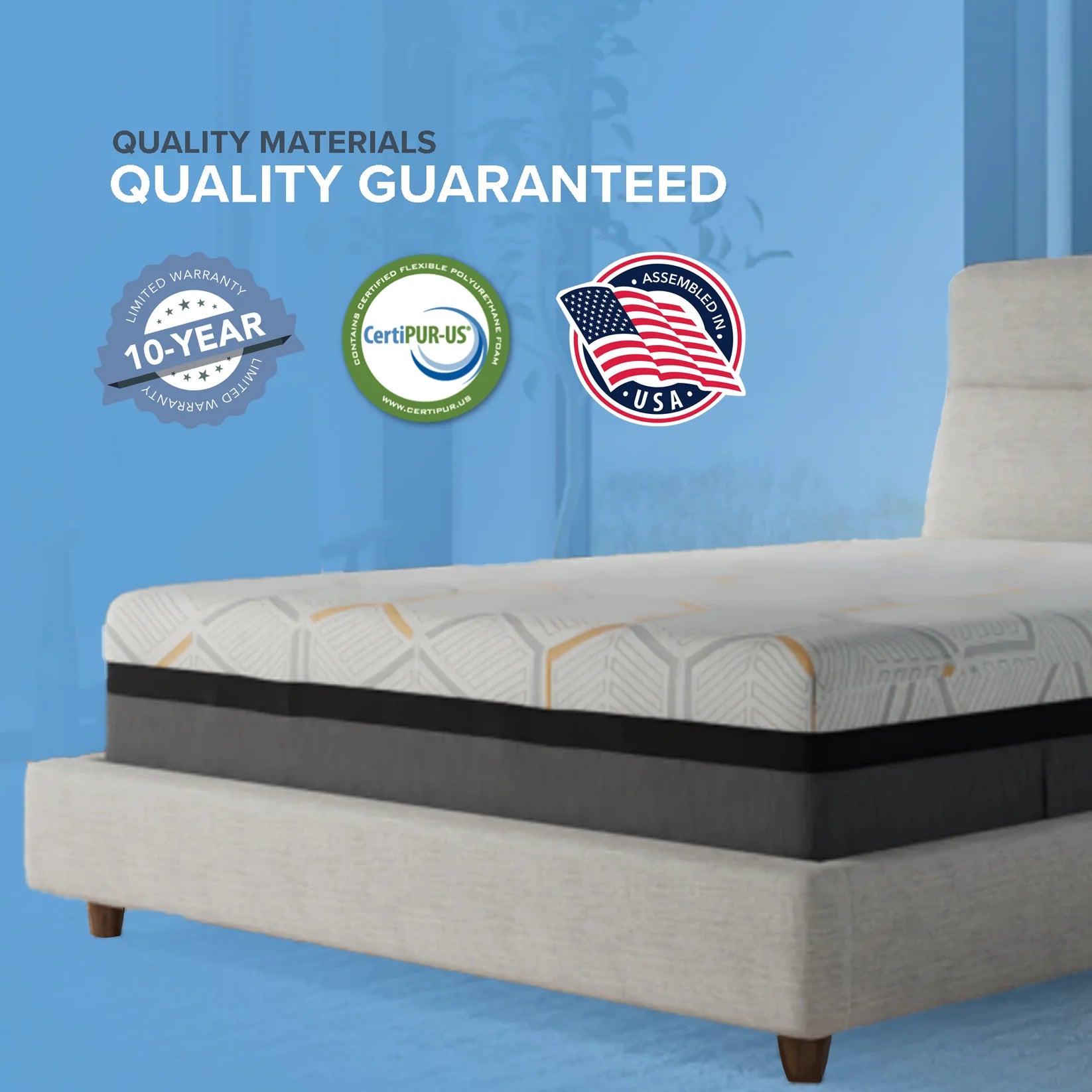 14” Hybrid Copper-Gel Infused Memory Foam Mattress - Plush