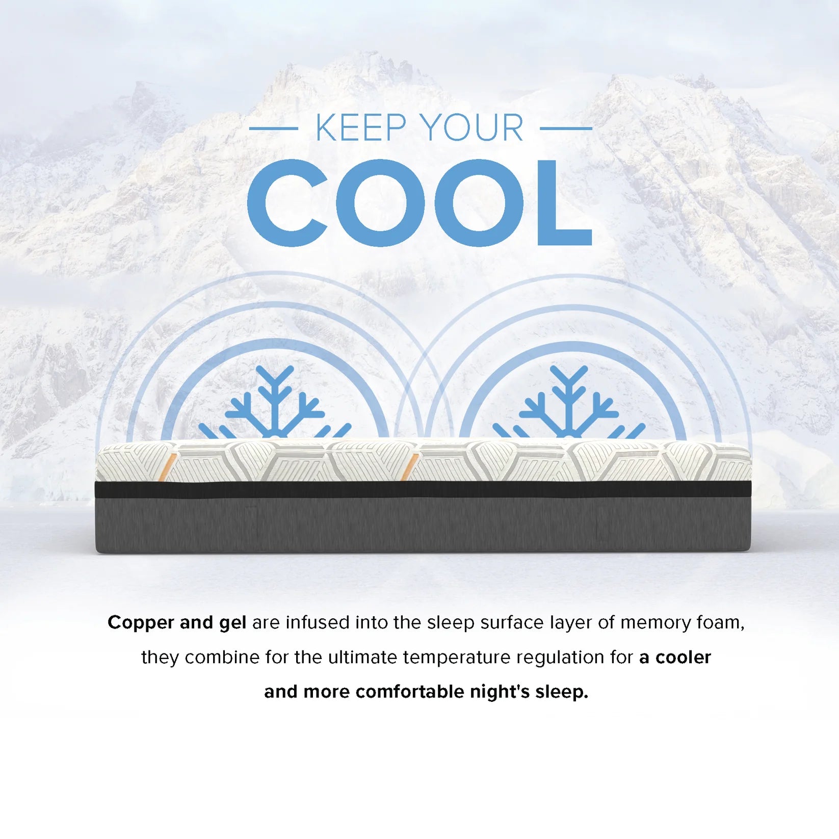 14” Hybrid Copper-Gel Infused Memory Foam Mattress - Plush